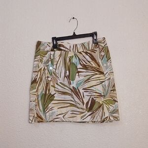 Sport Haley Leaf Print Mini Skirt - Green and Brown